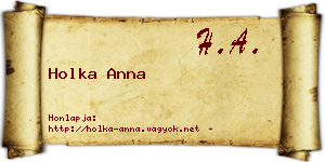 Holka Anna névjegykártya